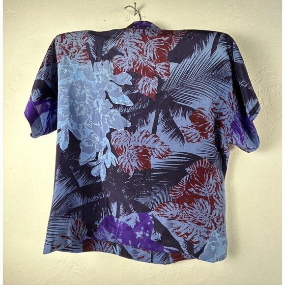 Vintage Vogue Alley Button Down Top Skirt Set Size 4 Purple Pure Silk Printed - Picture 2 of 13